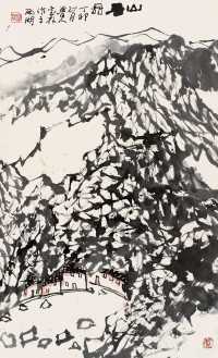 姜宝林 丁卯（1987年）作 山居图 立轴